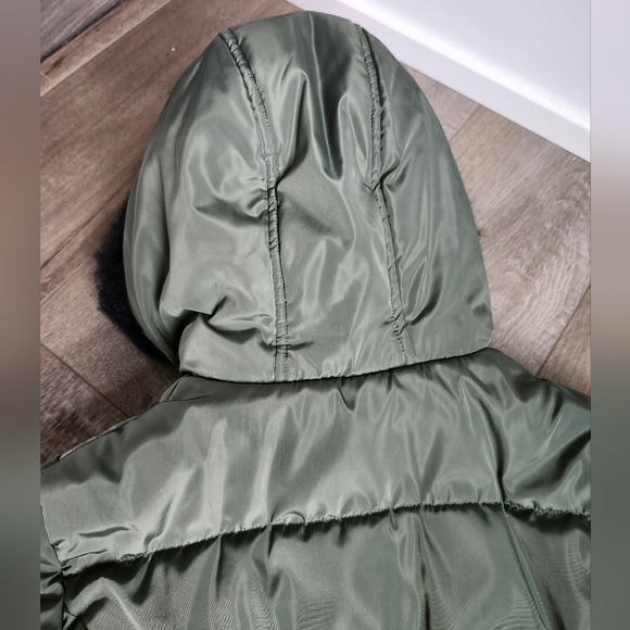 Hudson Girls Winter Coat Olive Green Size L 12/14 - Picture 10 of 12